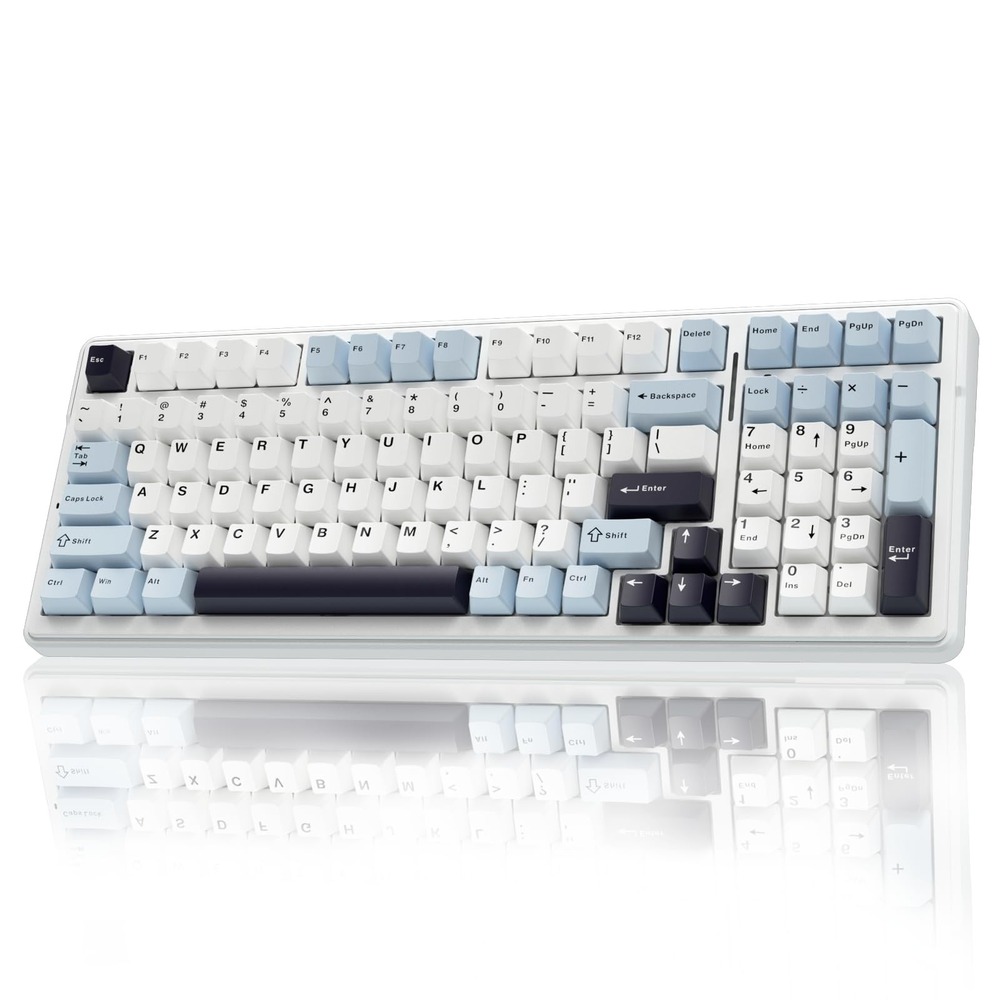 AULA F99 Wireless Mechanical Keyboard Hot Swappable RGB Backlit Blue White